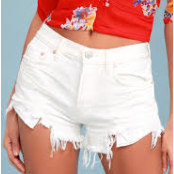 Free People Pants - Free people white jean shorts